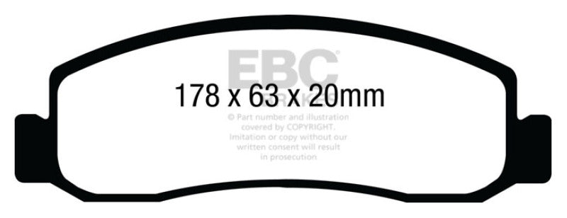 Plaquettes de frein avant EBC Greenstuff pour Ford F250 08-10 (avec Super Duty) 5.4 (2WD)
