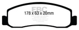 Plaquettes de frein avant EBC Greenstuff pour Ford F250 08-10 (avec Super Duty) 5.4 (2WD)