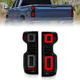 Feux arrière à LED Anzo 19-21 Chevy Silverado avec boîtier noir et lentille fumée G2 (avec barres lumineuses C)