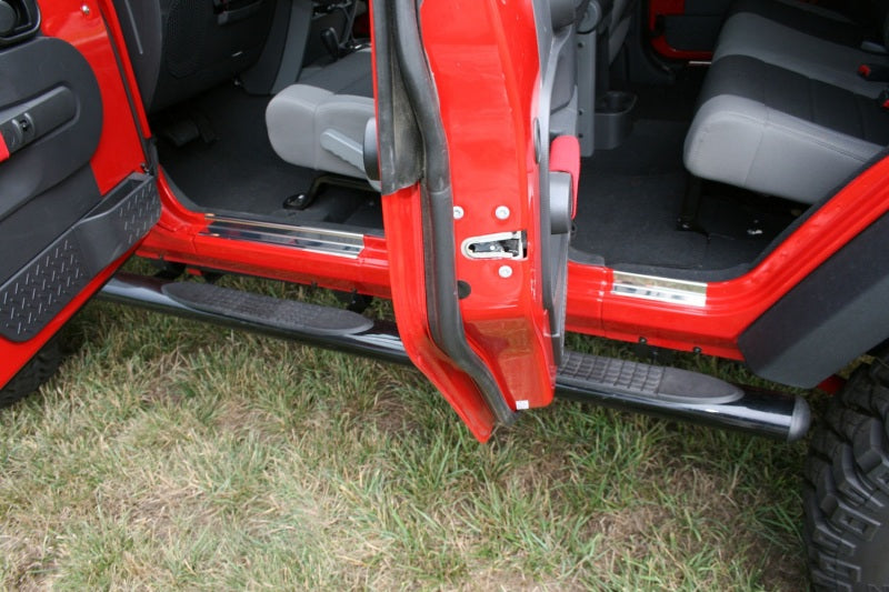 Protections d'entrée de porte en acier inoxydable pour Jeep Wrangler 4 portes 07-18 Rugged Ridge