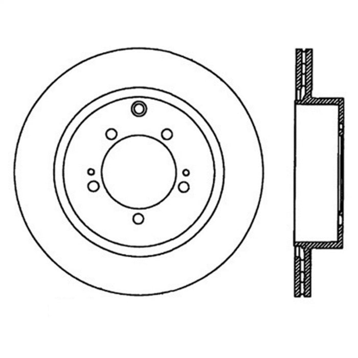 Rotor arrière gauche fendu StopTech Power Slot 08-09 Evo 10