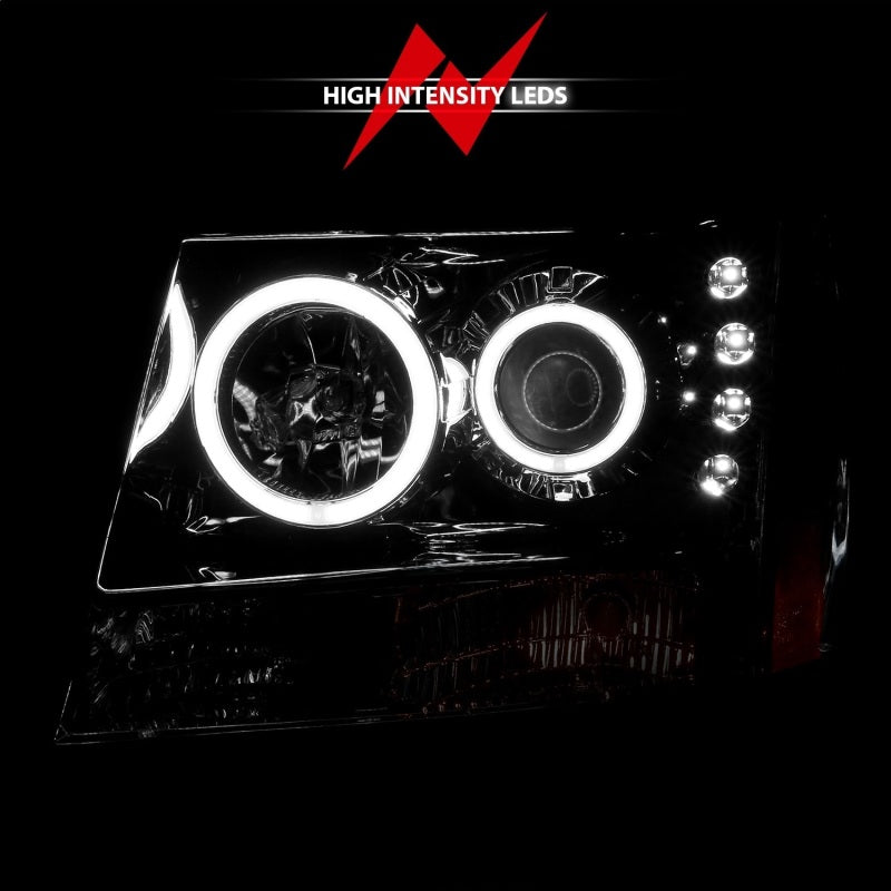 Phares de projecteur ANZO 2007-2013 Chevrolet Avalanche avec halo chromé
