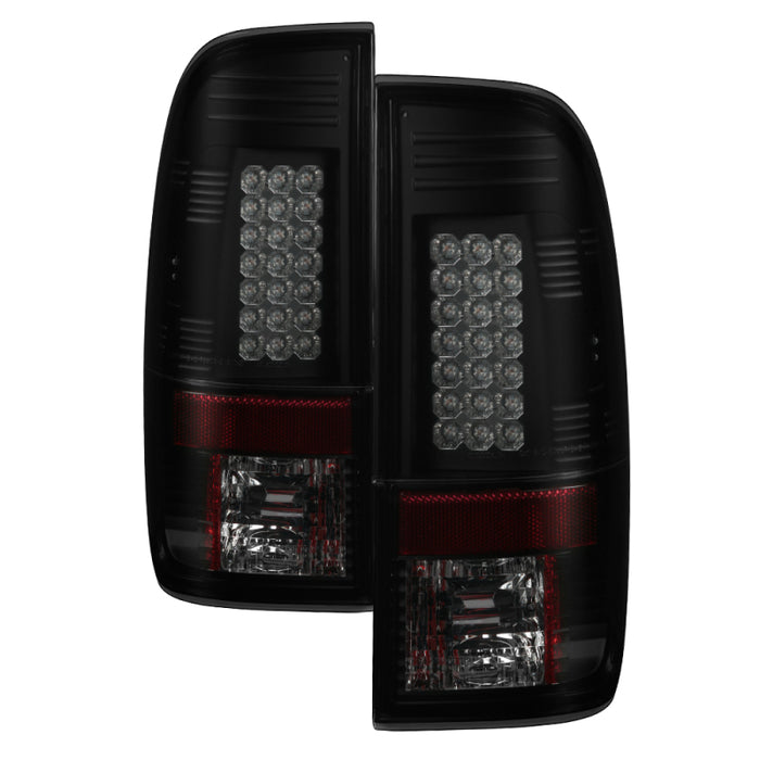 Spyder 08-16 Ford Super Duty LED Tail Lights Black Smoke ALT-YD-FS07-LED-BSM