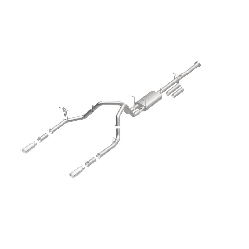 Échappement Cat-Back MagnaFlow en acier inoxydable 2015 Chevy Silverado 2500HD 6,0 L à double sortie arrière divisée 4 po