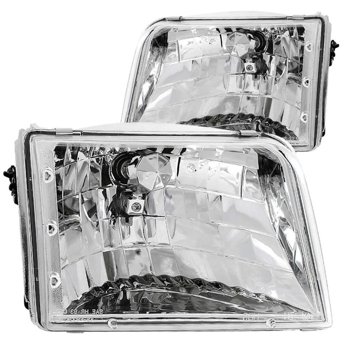 Phares avant en cristal chromés ANZO pour Ford Ranger 1993-1997