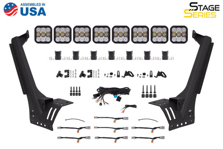 Kit de barre lumineuse combo jaune pour pare-brise Jeep JL SS5 Pro CrossLink de Diode Dynamics