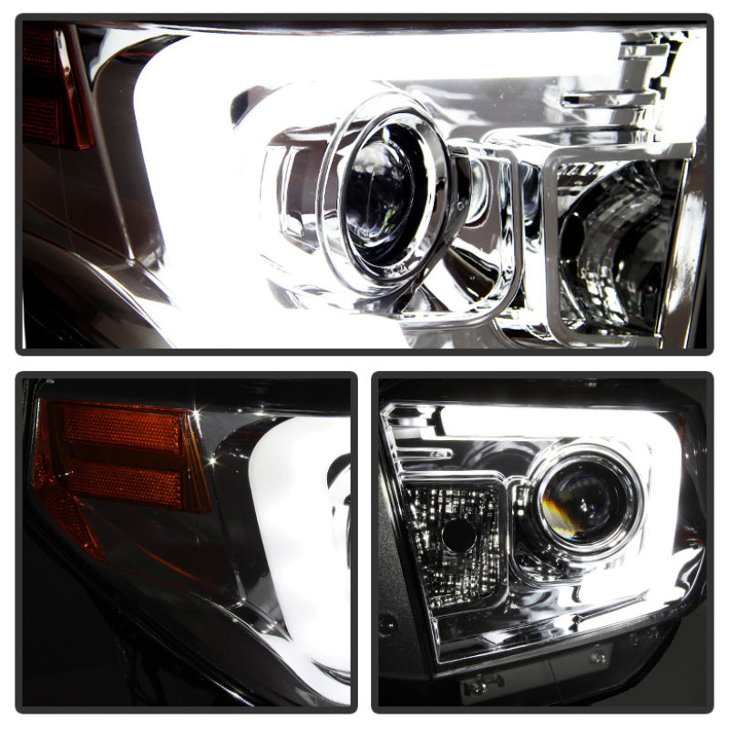 Phares de projecteur Spyder Toyota Tundra 2014-2016 Barre lumineuse DRL Chrome PRO-YD-TTU14-DRL-C