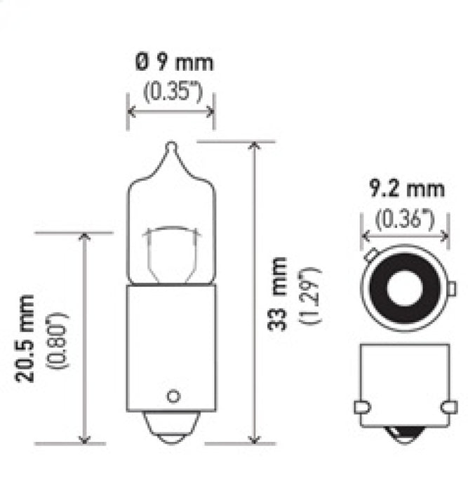 Ampoule Hella H6W 12V 6W BAX9s T2.75