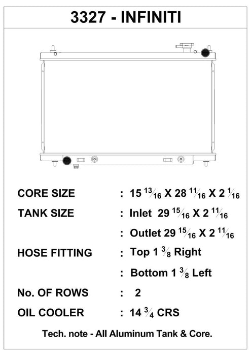Radiateur CSF 03-07 Infiniti G35
