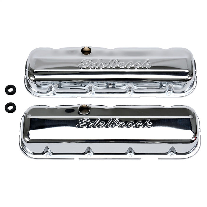 Couvercle de soupape Edelbrock Signature Series Chevrolet 1965 et plus tard 396-502 V8 Low Chrome