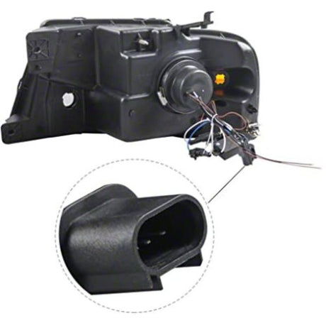 Phares de projecteur à LED Raxiom 04-08 Ford F-150 Axial Series - Boîtier noir (lentille transparente)