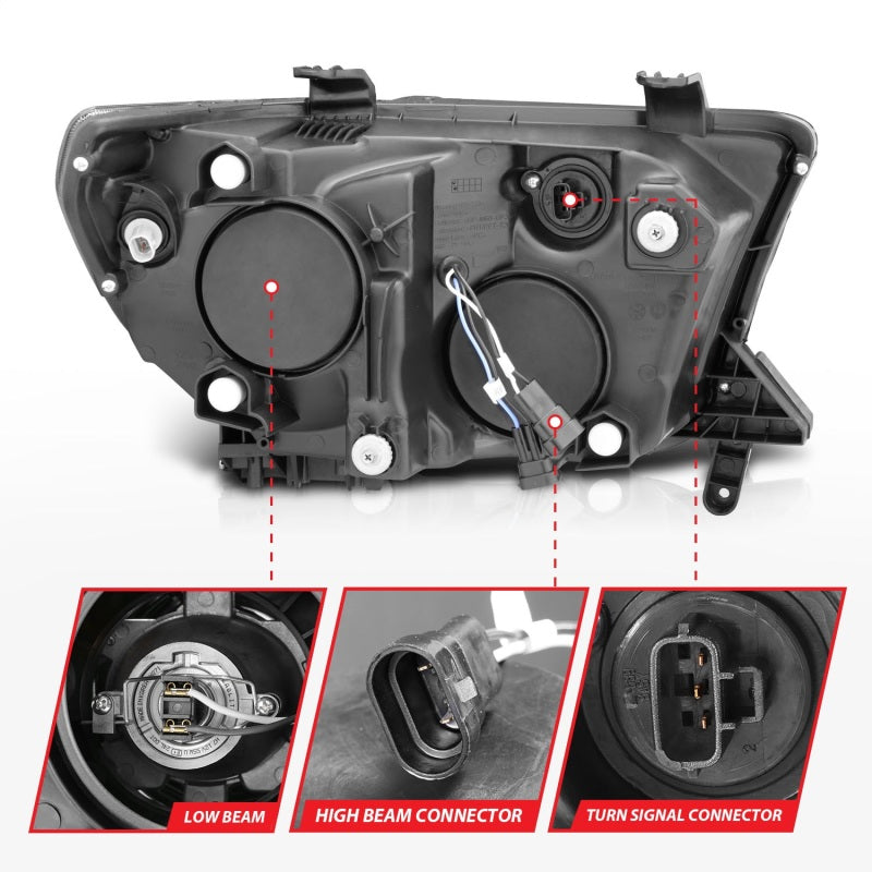 Phares de projecteur ANZO 2007-2013 Toyota Tundra avec halo noir (CCFL)