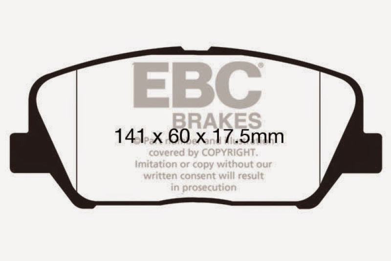 Plaquettes de frein avant EBC 16+ Hyundai Veloster 1.6 Turbo Ultimax2