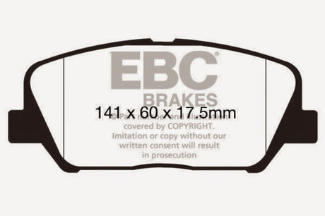 Plaquettes de frein avant EBC 16+ Hyundai Veloster 1.6 Turbo Ultimax2