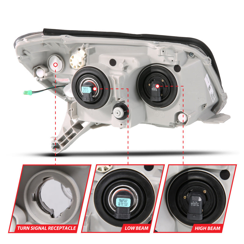 Phares de projecteur ANZO 06-09 Toyota 4 Runner style planche - Noir