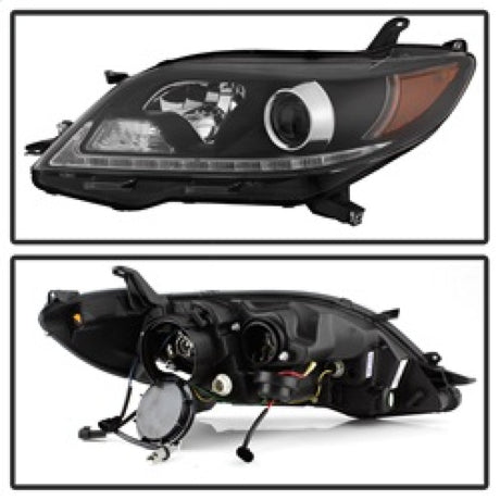 Phares de projecteur Spyder Toyota Sienna 2011-2014 - DRL LED - Noir PRO-YD-TSEN11-DRL-BK