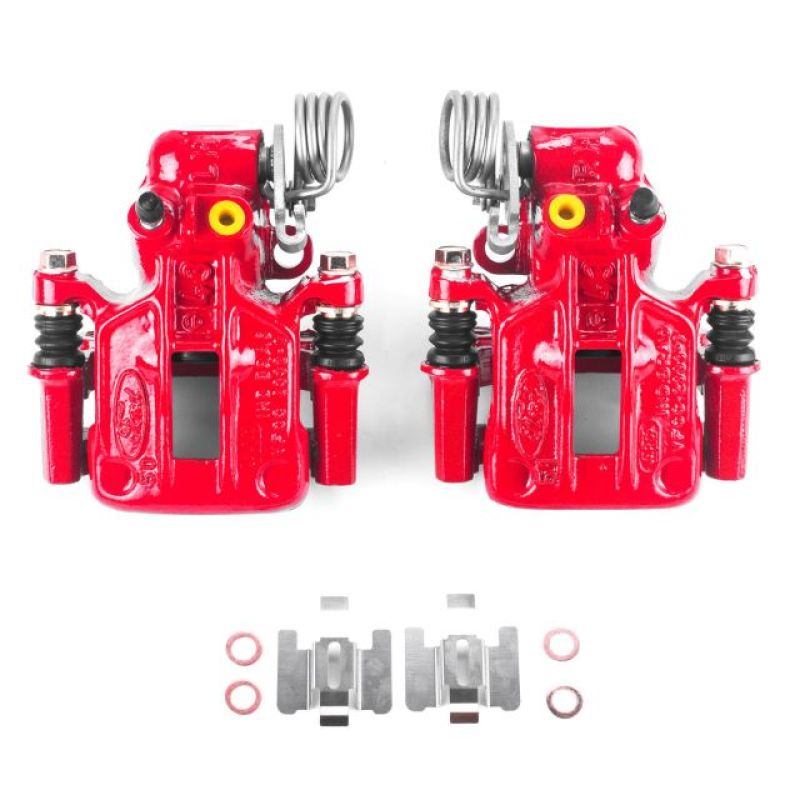 Étriers arrière rouges Power Stop 93-07 Ford Taurus avec supports - Paire