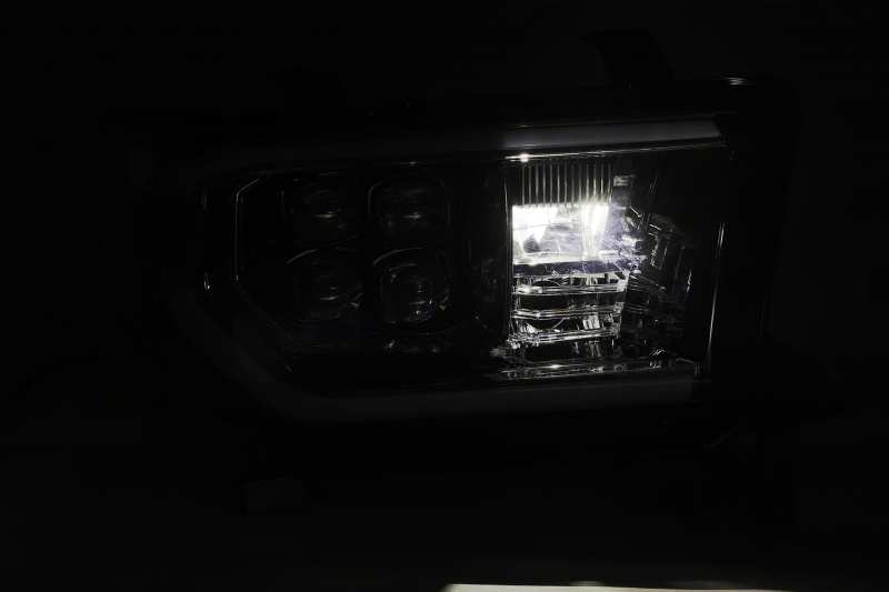 Phares à LED AlphaRex 07-13 Toyota Tundra NOVA Proj noirs avec lumière active/signal séquentiel/DRL
