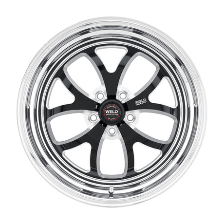 Roue noire Weld S76 15x6 / 5x4,5 BP / 3,5 po BS (plaquette moyenne) - Sans verrou de talon
