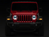 Raxiom 18-23 Jeep Wrangler JL Axial Series 9-In Angel Eye LED Headlights- Blk Housing (Clear Lens)