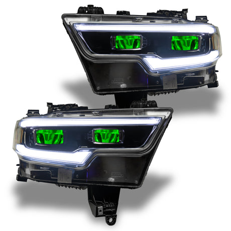 Oracle 19-21 RAM 1500 RGB Headlight Demon Eye Kit - LED Projector - w/o Controller