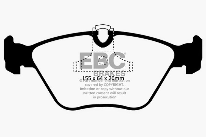 Plaquettes de frein avant EBC Greenstuff pour BMW X3 2.5 (E83) 04-06