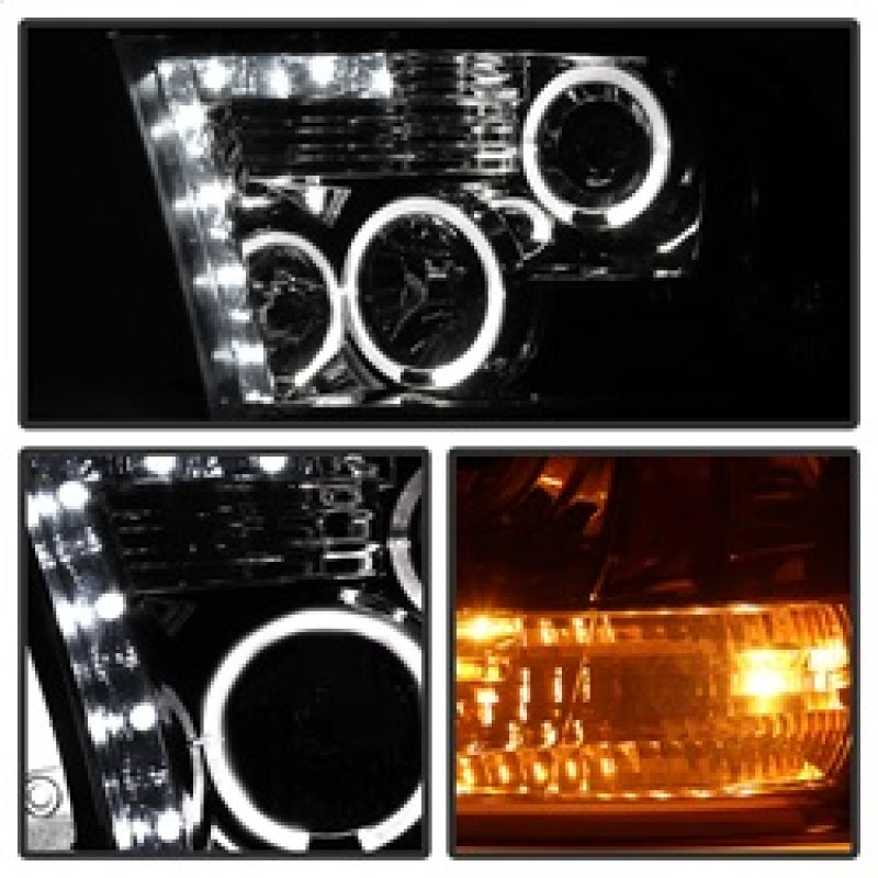 Phares de projecteur Spyder Dodge Ram 1500 09-14 10-14 Halogène- LED Halo LED- Fumée PRO-YD-DR09-HL-SM