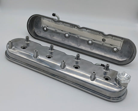 Couvercle de soupape haut Granatelli 96-22 GM LS avec supports de bobine coudés intégrés - Poli (paire)