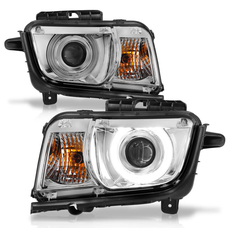 Phares de projecteur ANZO 2010-2013 Chevrolet Camaro avec halo chromé (CCFL)