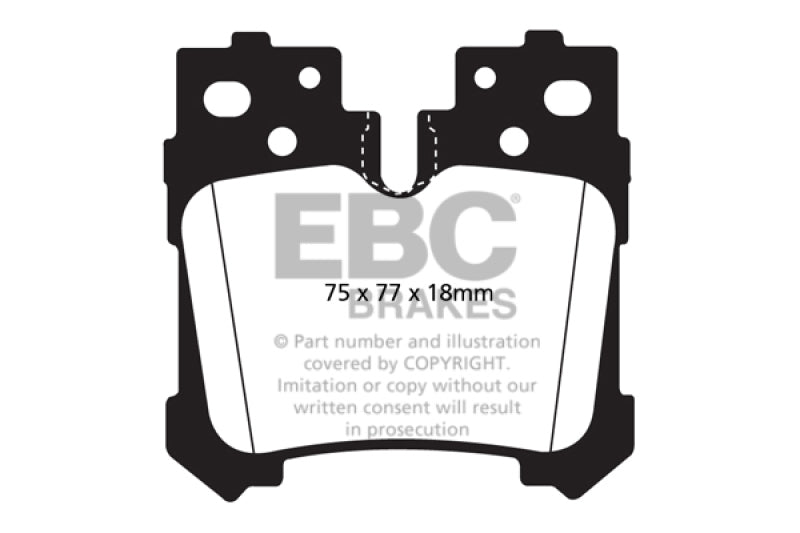 Plaquettes de frein arrière Redstuff EBC 07+ Lexus LS460 4.6