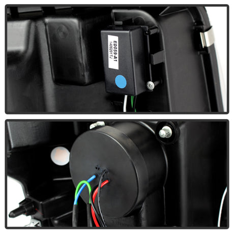 Phares de projecteur Spyder Ford F150 09-14 Modèle halogène - Barre lumineuse DRL Chrm PRO-YD-FF15009-LBDRL-C