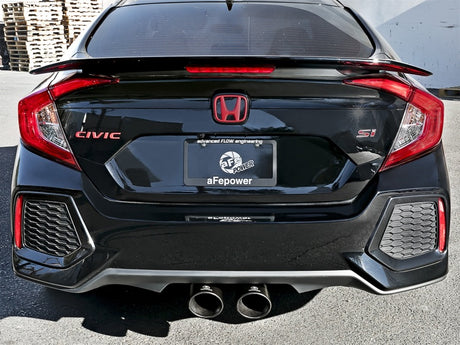 Système d'échappement Cat-Back aFe Takeda 3 pouces 304 SS avec embouts noirs 2017+ Honda Civic Si (4 portes) I4 1,5 L (t)