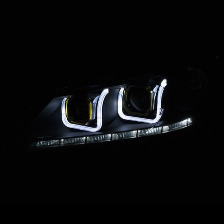 ANZO 2013-2015 Honda Accord (4dr ONLY) Projector Headlights w/ U-Bar Black
