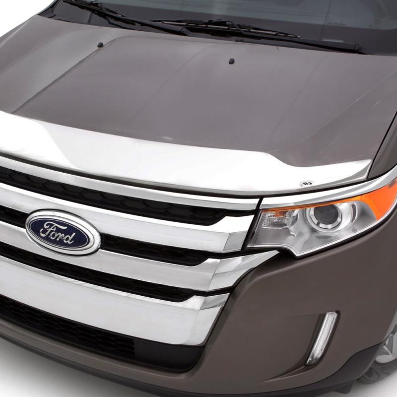 AVS 12-13 Ford Fiesta Aeroskin Low Profile Hood Shield - Chrome