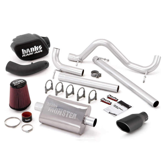 Banks Power 07-11 Jeep 3.8L Wrangler - Système Stinger 4 portes (sans AutoMind) - Échappement simple SS avec embout noir