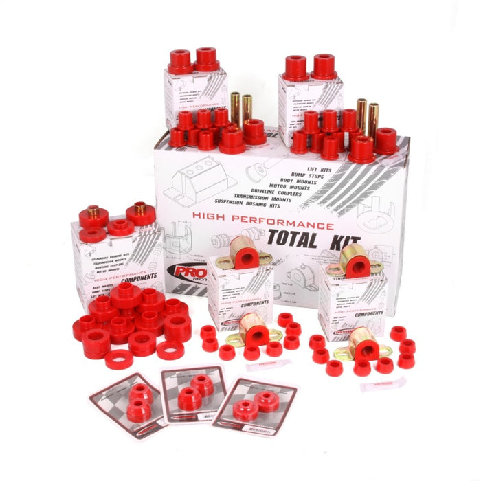 Kit de bagues en polyuréthane Rugged Ridge Rouge 76-79 CJ5 et CJ7