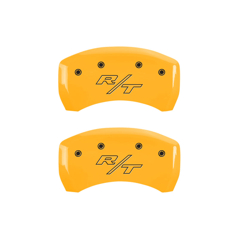 MGP 4 Caliper Covers Engraved Front Charger Rear RT Yellow Finish Black Char 2006 Dodge Charger