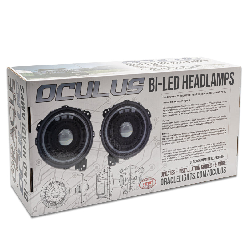 Phares de projecteur Oracle Oculus Bi-LED pour Jeep JL/Gladiator JT - Noir mat - 5 500 K VOIR LA GARANTIE
