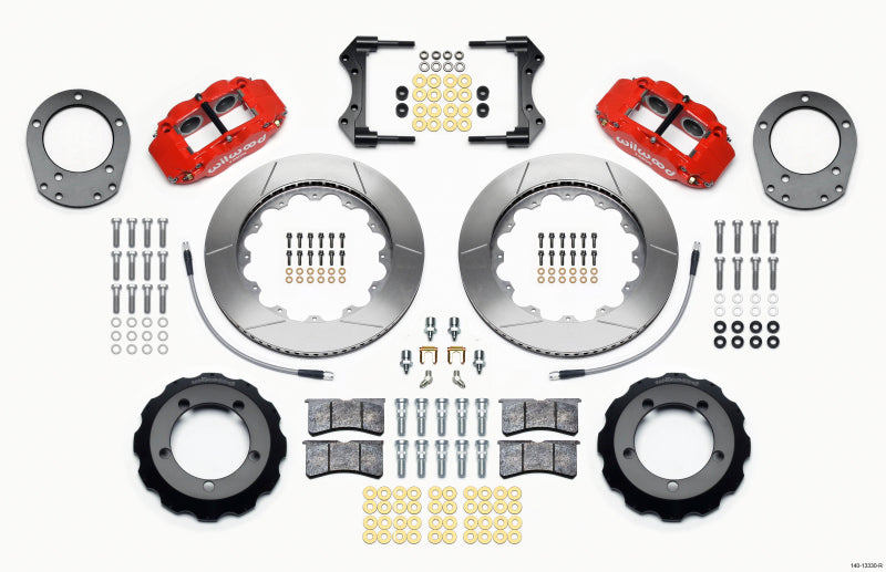 Kit de chapeau avant Wilwood Narrow Superlite 4R 14,00 po rouge 76-77 Ford Bronco Dana 44 avec lignes