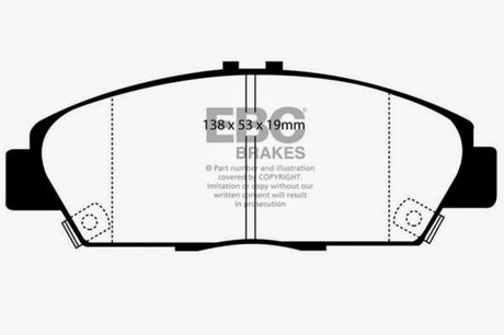 Plaquettes de frein avant EBC Greenstuff pour Honda Prelude 2.2 92-96
