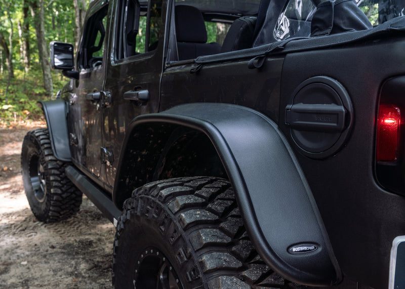 Élargisseurs de toit Bushwacker 2018+ Jeep Wrangler (JL) Unlimited Flat Style 4 pièces - Noir