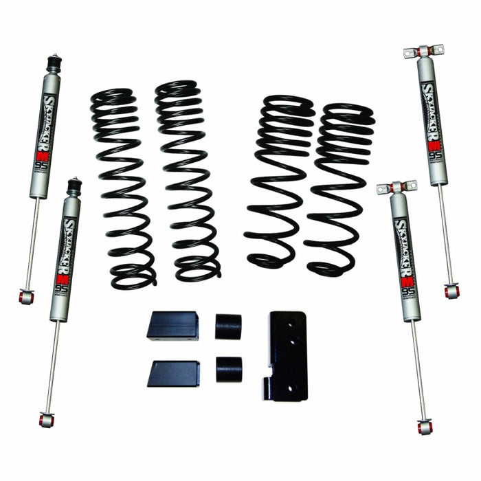 Skyjacker 2007-2018 Jeep Wrangler JK 2 portes 4 roues motrices Kit de levage à long débattement 2 po-2,5 po avec amortisseurs monotubes M95