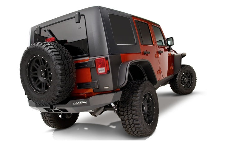 Bushwacker 07-18 Jeep Wrangler Unlimited Flat Style Flares 4 pièces utilitaire sport 4 portes uniquement - Noir