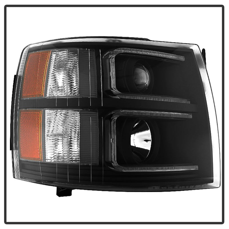 xTune Chevy Silverado 1500/2500/3500 07-13 Projector Headlights Black PRO-JH-CS07-LED-BK