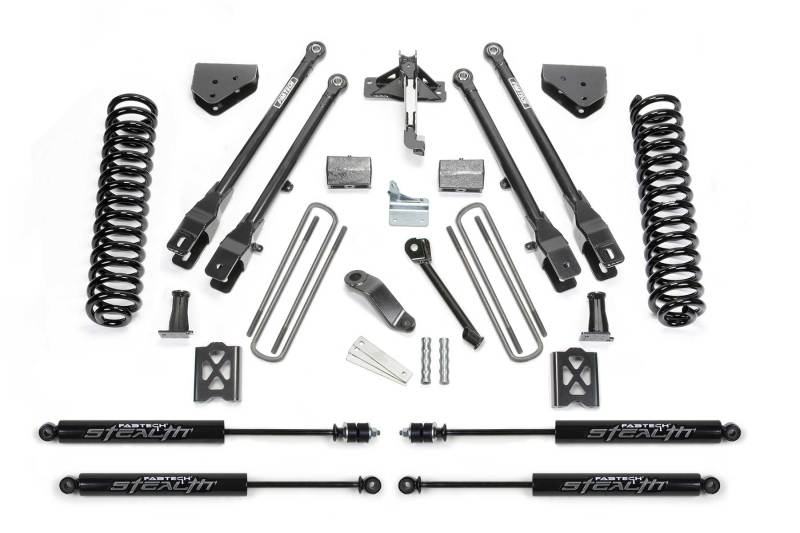 Système Fabtech 05-07 Ford F350 4WD 6 pouces 4Link avec bobines et Stealth