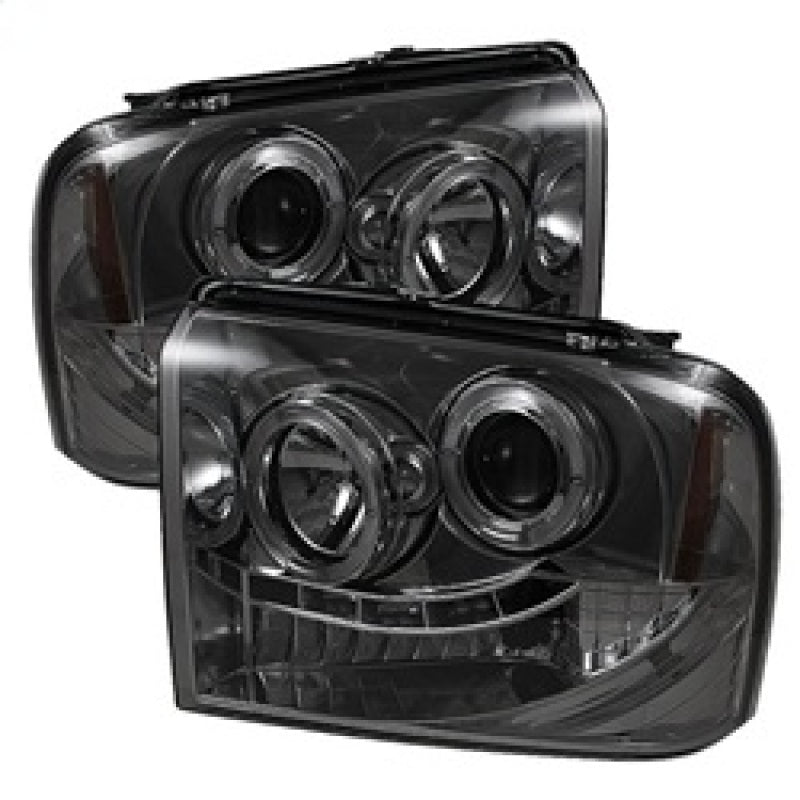 Phares de projecteur Spyder Ford F250/350/450 Super Duty 05-07 LED Halo- LED Smke PRO-YD-FS05-HL-SM