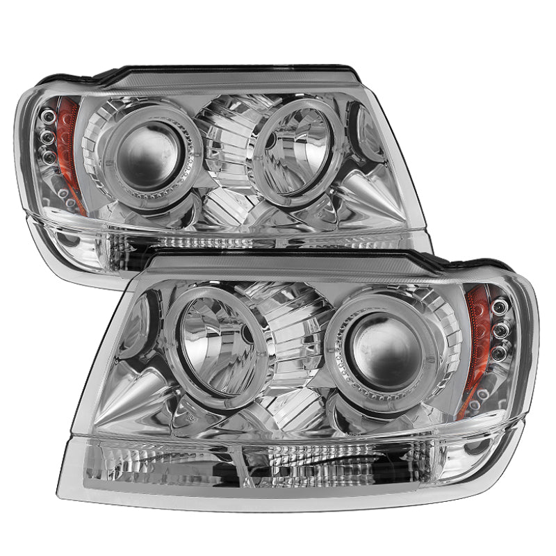 Phares de projecteur Spyder Jeep Grand Cherokee 99-04 LED Halo LED Chrm - PRO-YD-JGC99-HL-C