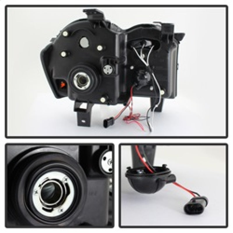 Phares de projecteur Spyder Jeep Grand Cherokee 05-07 LED Halo LED Blk Smke PRO-YD-JGC05-HL-BSM