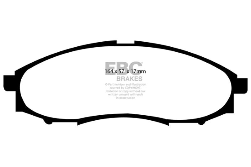 Plaquettes de frein avant EBC Greenstuff pour Nissan Frontier 3.3 2WD 03-04