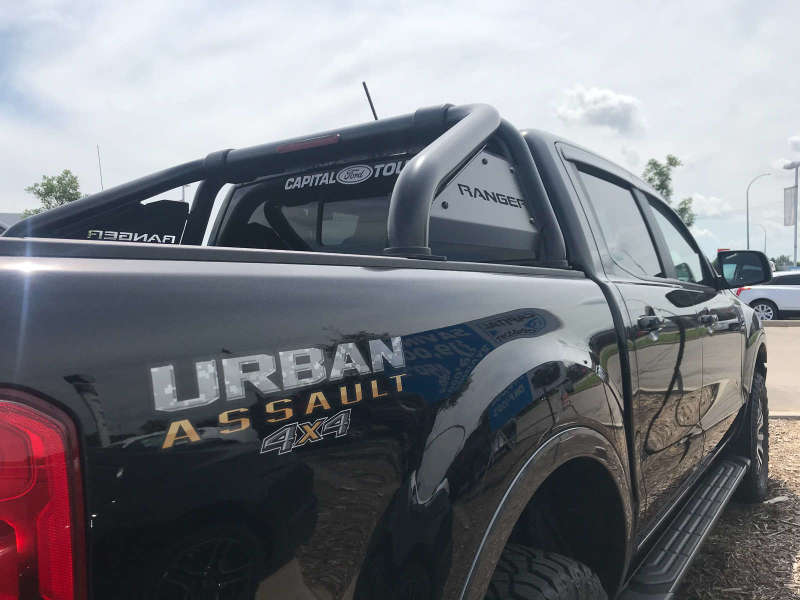 Barre de toit sport EGR 2019+ Ford Ranger avec revêtement en poudre noir série S (sans plaques latérales)